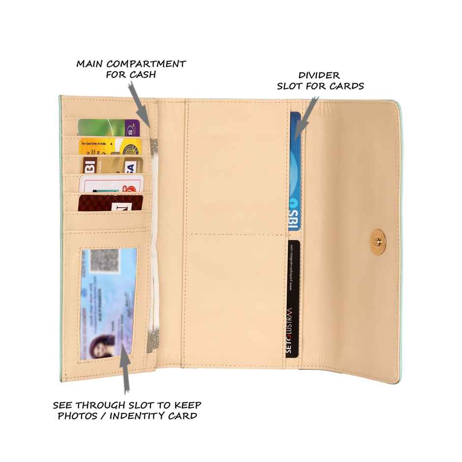 Lavie Women's Trifiano Trifold Wallet | Mint | Large | (19 X 2 X 11 Cm)