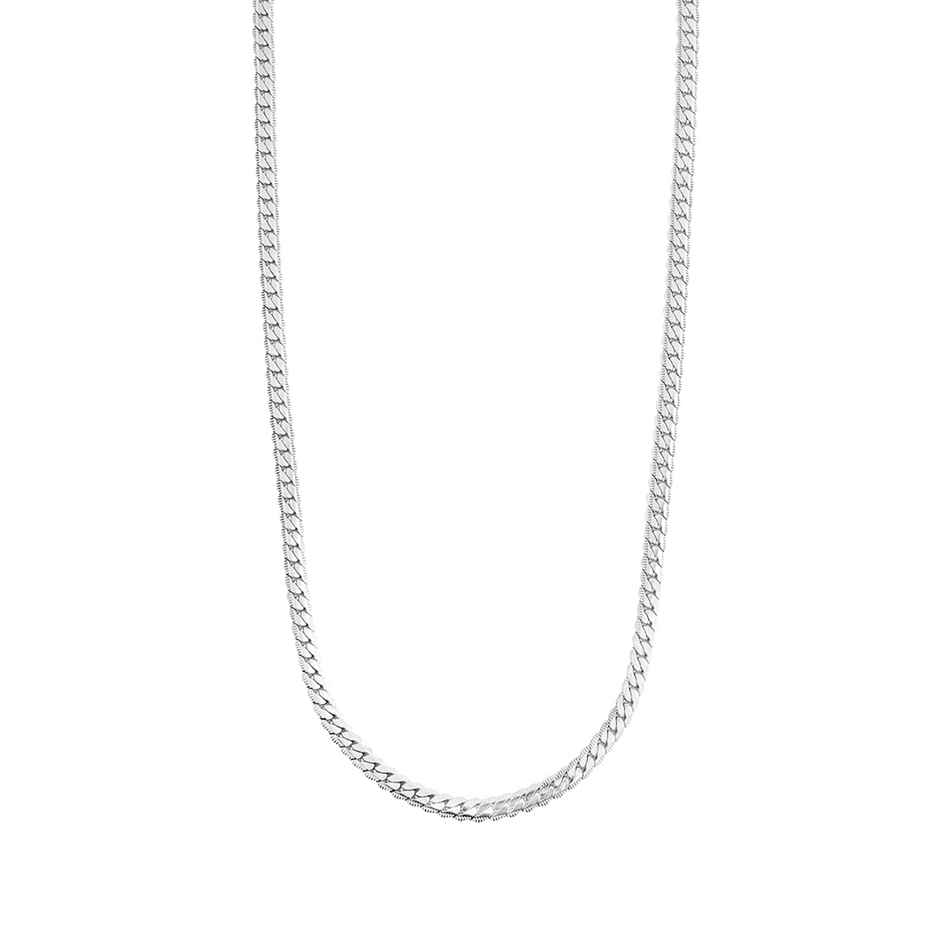 Yellow Chimes Silver Figaro Neck Chain for Men Stylish Jewellery