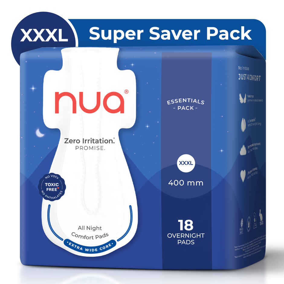 Nua All Night Comfort Sanitary Pads | Super Saver Pack