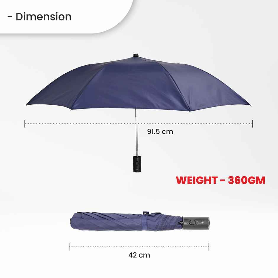 EUME Leatrix Lemon Umbrella Auto-Open | Navy Blue | Canopy 42 Inch | 21 Inch | 2 Fold