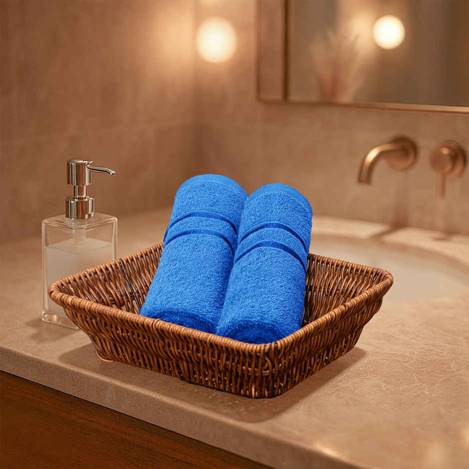 Mytrident Comfort Living Cotton Hand Towel Set | Ocean Blue