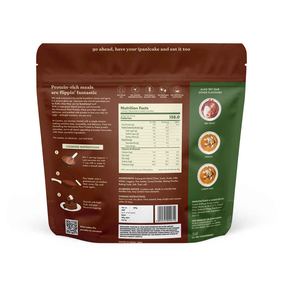 Cosmix No-Nonsense Protein Pancake mix | Chocolate
