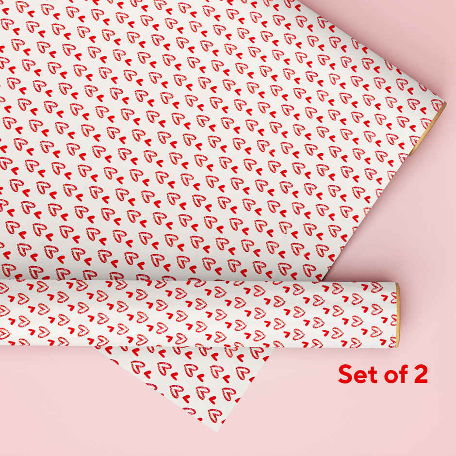 Big Heart Gift Wrapping Paper | Pack of 2 | Mad Over Prints