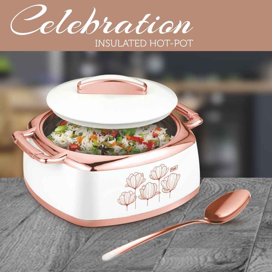 Flair Celebration Insulated Inner Steel Casserole | White - 2L