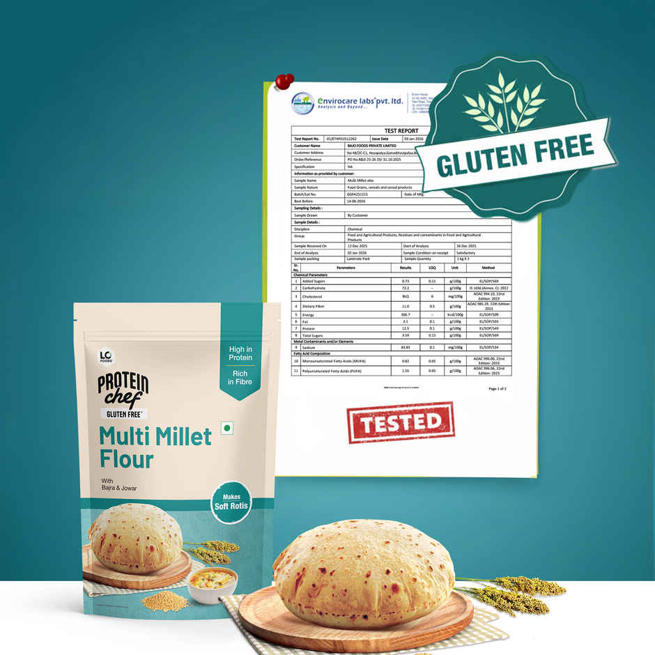 Lo Foods Gluten Free Atta | Jowar | Ragi Flour | Multi Millet Multigrain