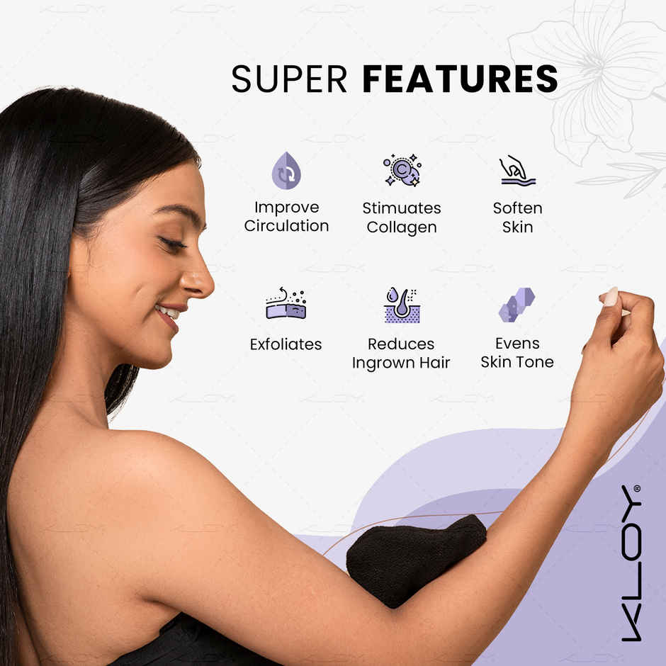 KLOY Korean Style Bathing Mitt Glove for Exfoliation | Body Scrubber | Viscose Rayon Fiber