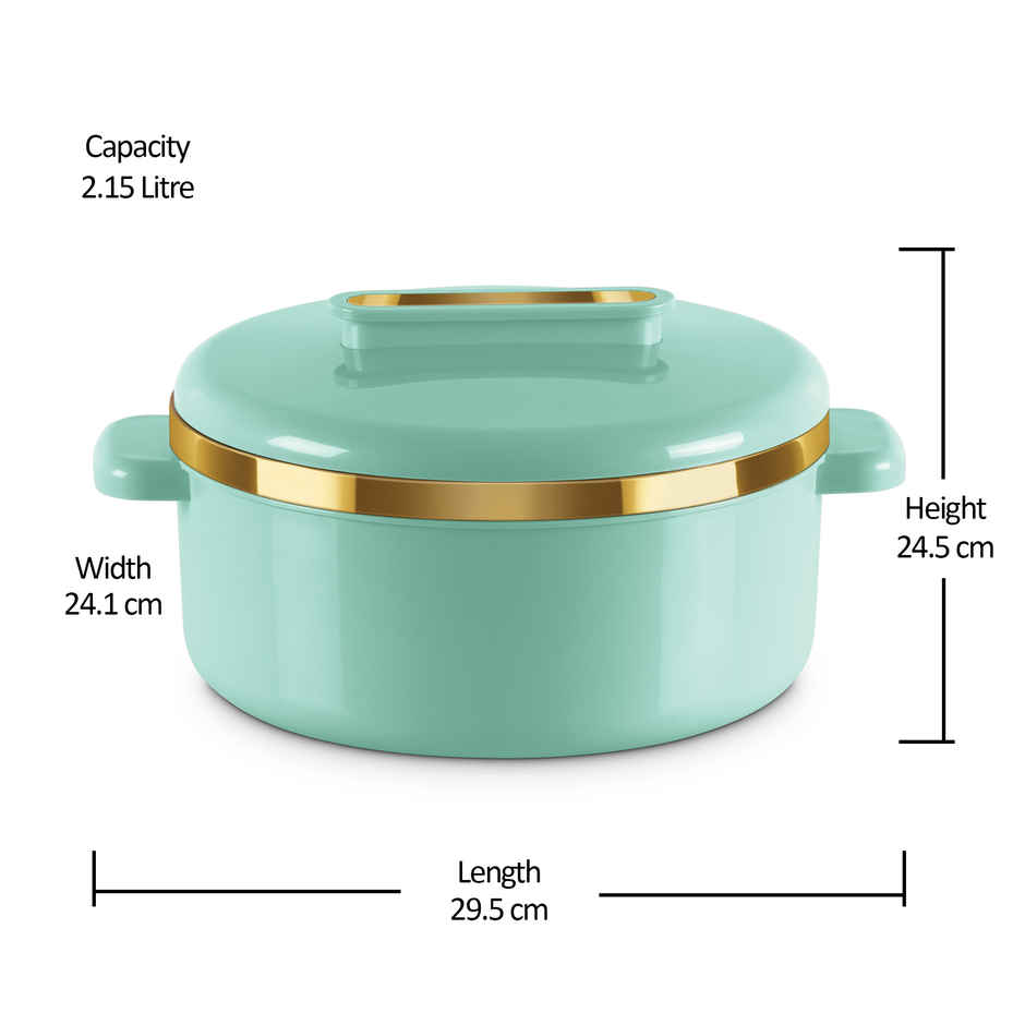 Milton Curve Inner Stainless Steel Casserole 215 Litre Light Green