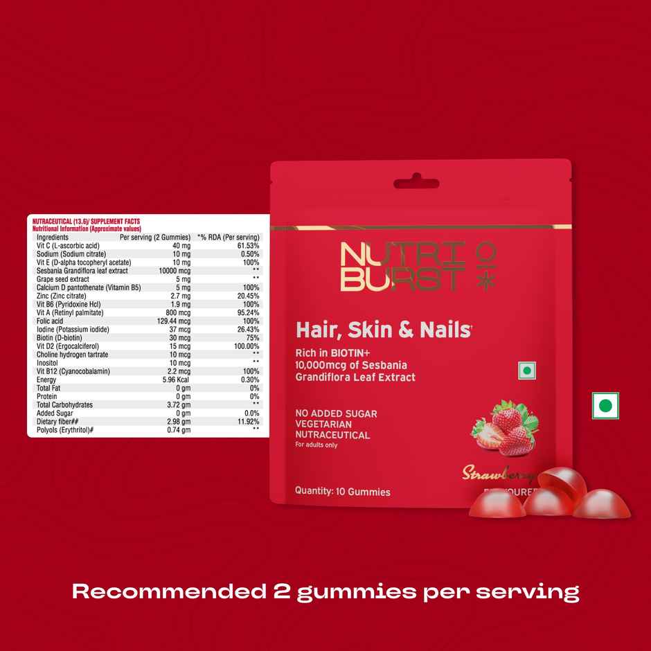 Nutriburst Biotin Gummies To Support Hair, Skin & Nail Growth