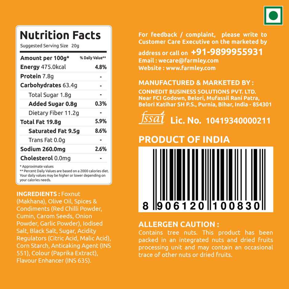 Farmley Peri Peri Makhana Roasted In Olive Oil