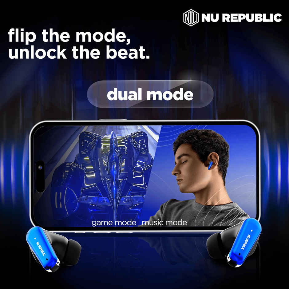 Nu Republic Epic X4 With 52 Hrs Playtime Tws Earbuds | Blue