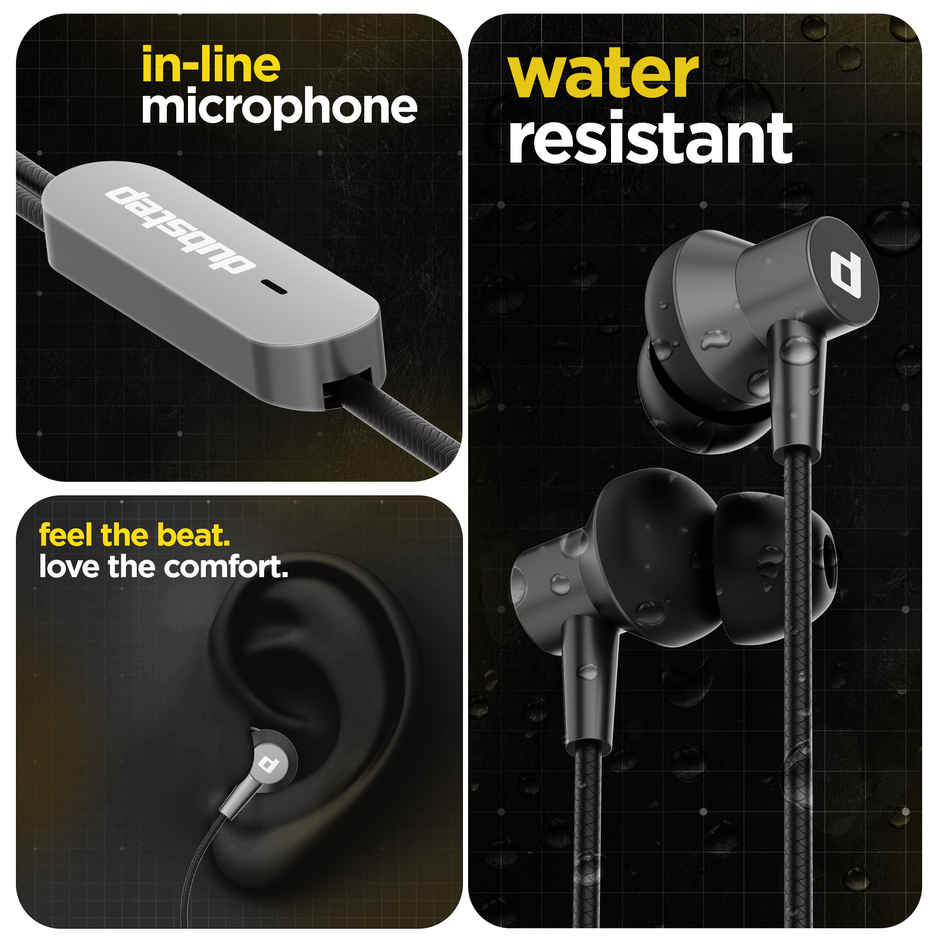Dubstep Squad M7 With X-Bass Technology In-Ear Wired Earphones With Mic - Grey