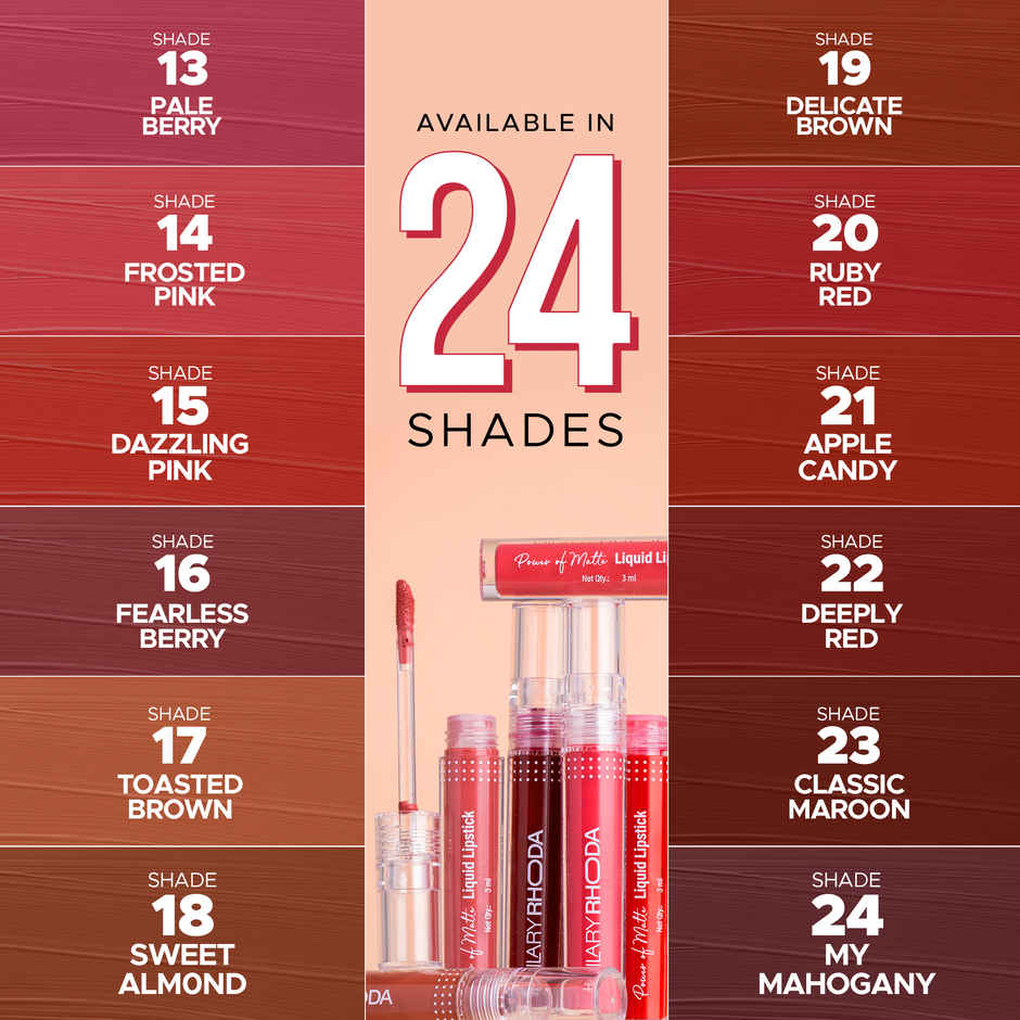 Hilary Rhoda Power Of Matte Liquid Lipstick | Pink Punch | Shade 06