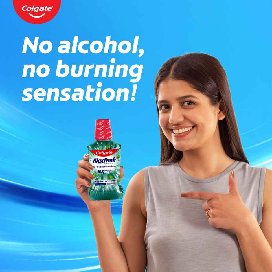 Colgate Plax Fresh Mint Mouthwash, 0% Alcohol, Antibacterial Mouth Wash for Bad Breath