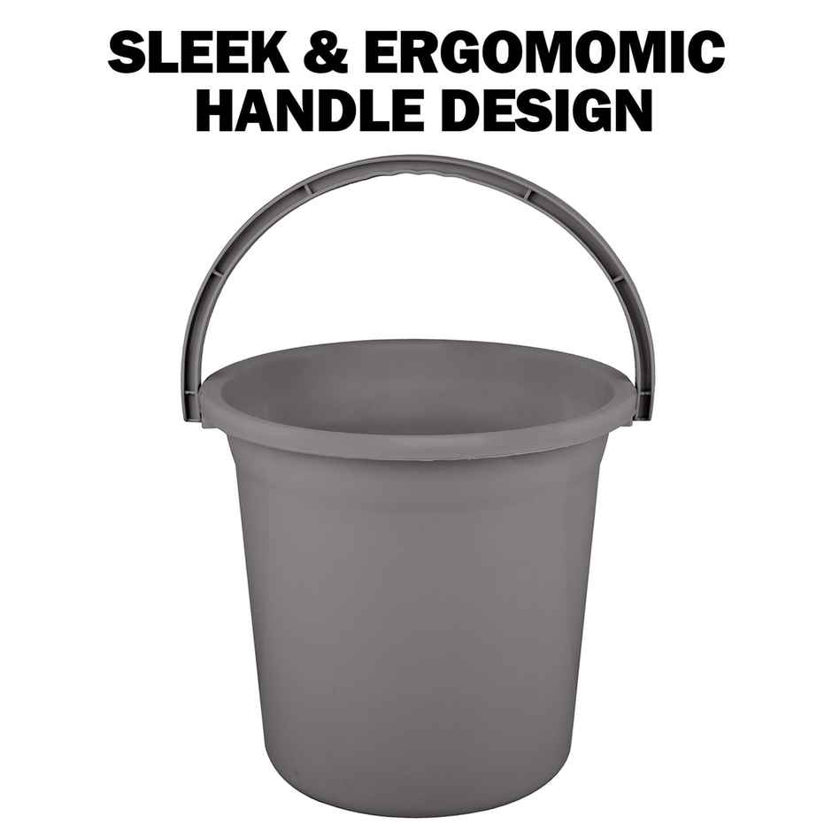 Kuber Industries Plastic Strong Bucket for Bathroom for Bathing|18 L|Gray