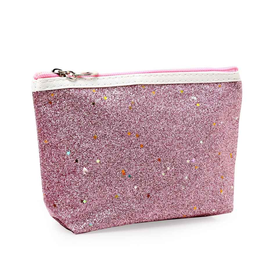 Bronson Professional Glitter Bling Mini Makeup Travel Pouch Kit Cosmetic Organizer Vanity Bag