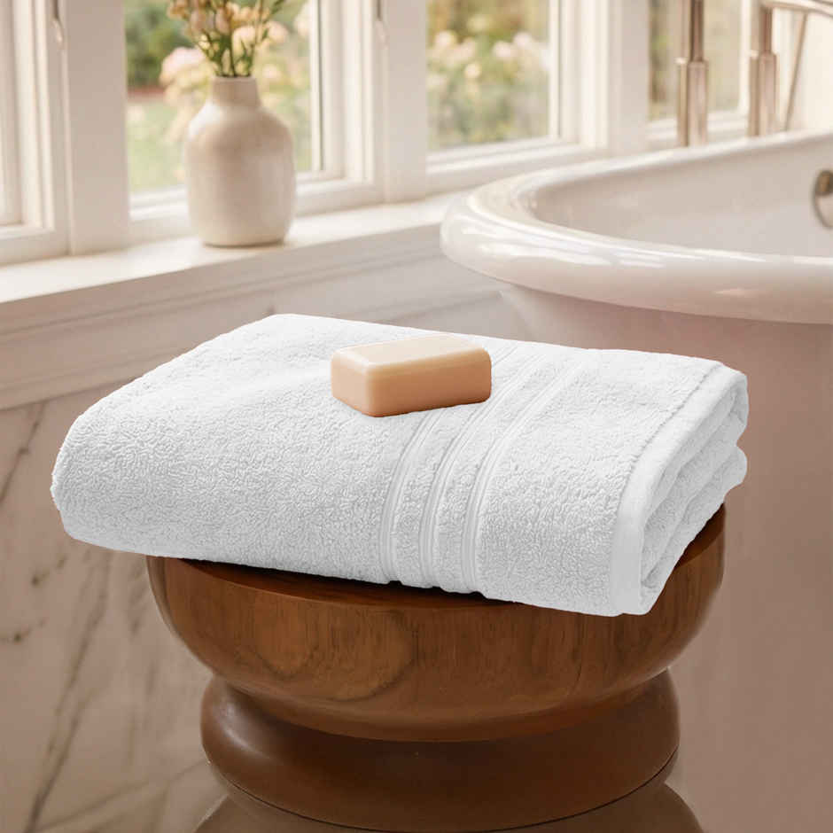 Mytrident Comfort Living Cotton Bath Towel | 28 in x 55 in | Ice Grey