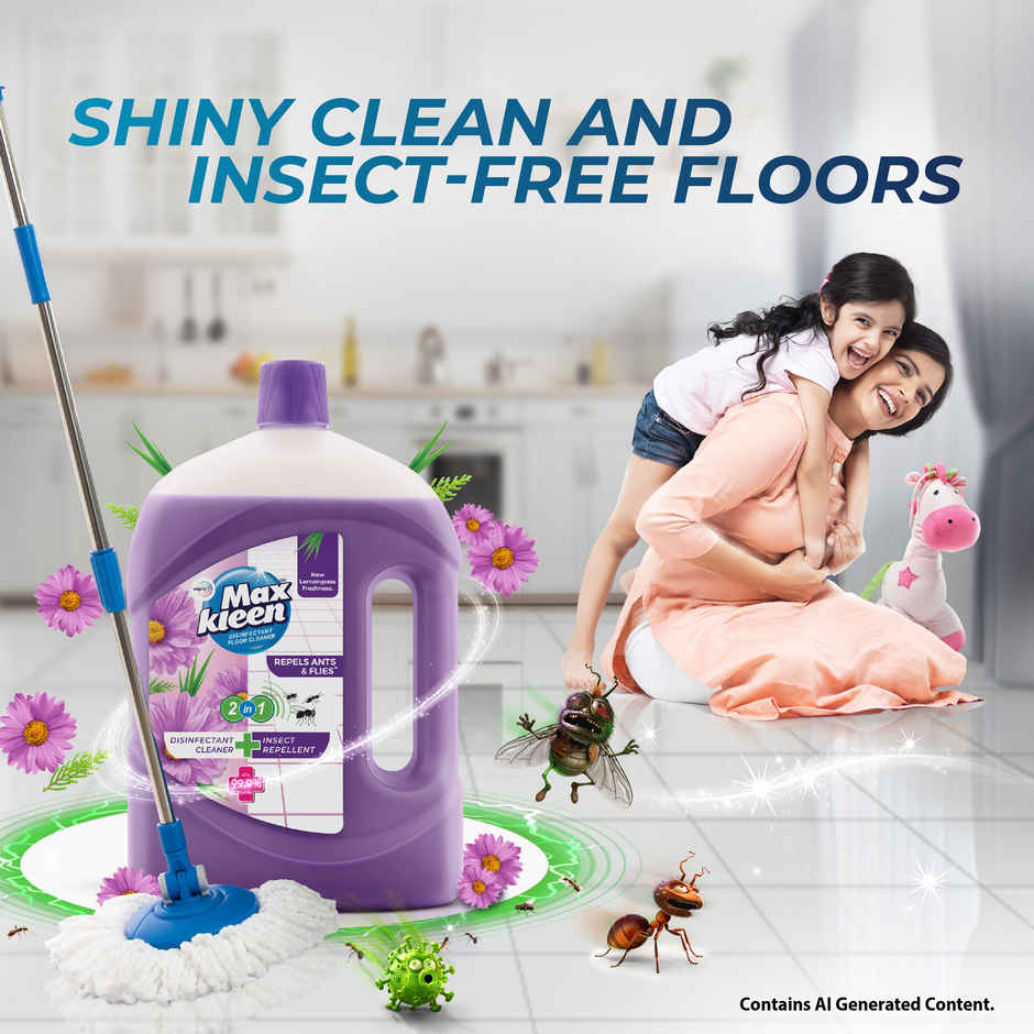 Maxkleen Lemongrass Freshness 2in1 Repellant + Disinfectant Floor Cleaner | Can