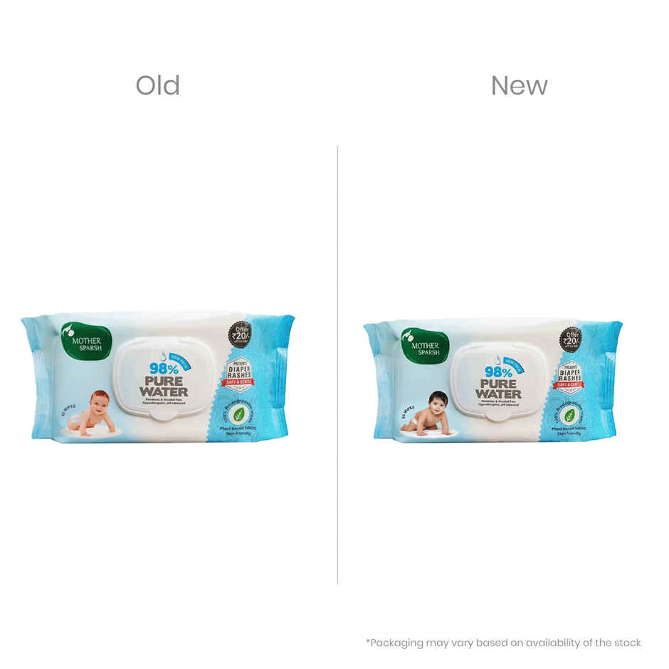 Mother Sparsh Baby Wipes (98% Water Based)