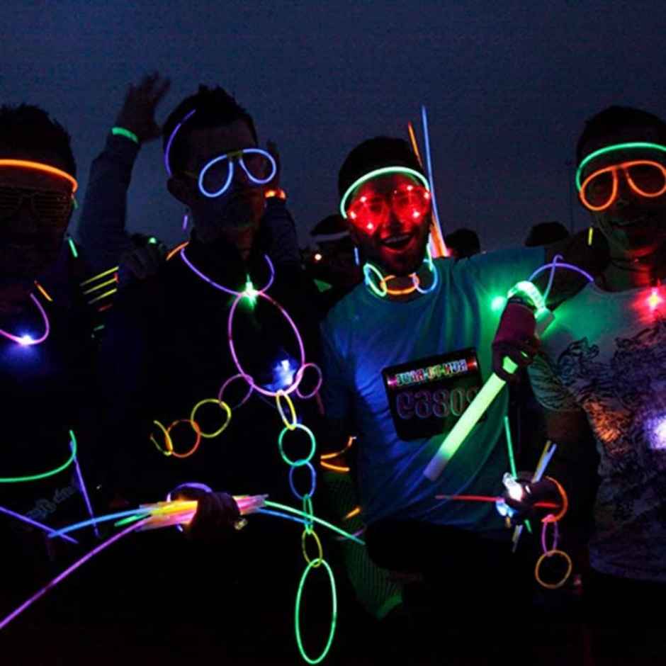 Glow In The Dark Eye Glasses/Goggles For Party | Colour May Vary | Se7en