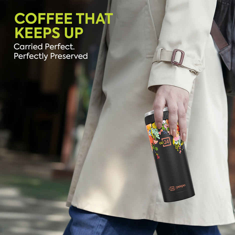 Go24 Crypto Insulated Coffee Mug | Leakproof | Utility Compartment