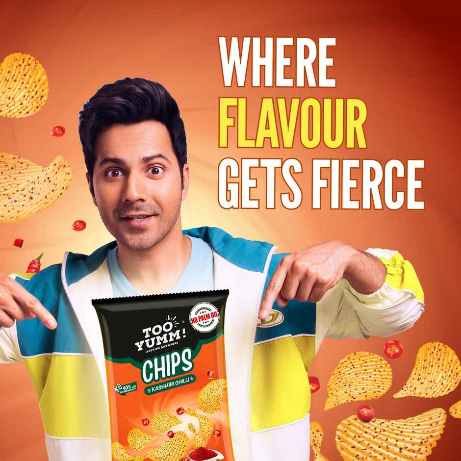 Too Yumm Kashmiri Chilli Potato Chips, 40% Less Saturated Fats, No Palm Oil Healthy Spicy Chips