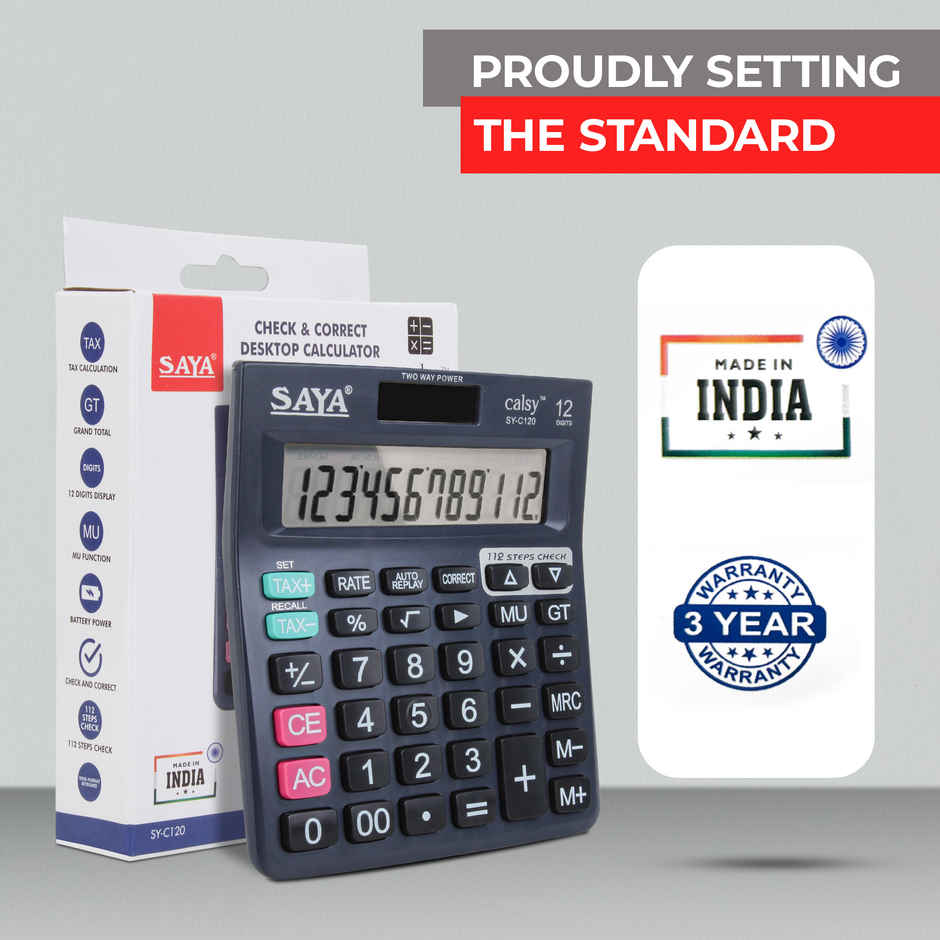 Saya Calsy Check & Correct Desktop Calculator | Classic Calculator for Office & Business