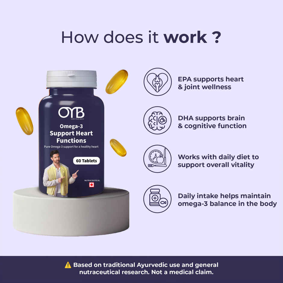 OYB Omega Fish Oil with 1000 mg Omega-3 (EPA & DHA) | 60 Softgels | OYB Omega
