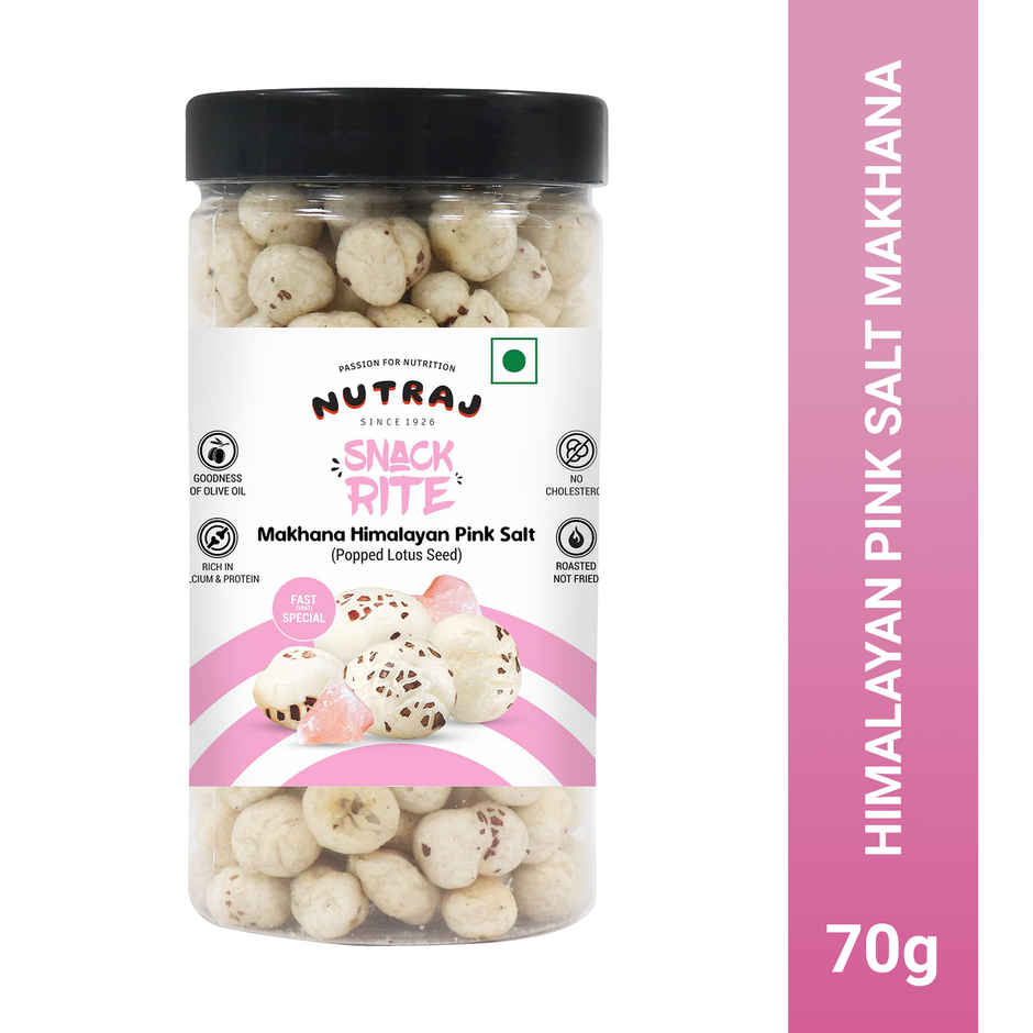 Nutraj Snackrite Roasted Makhana | Himalayan Pink Salt | Jar