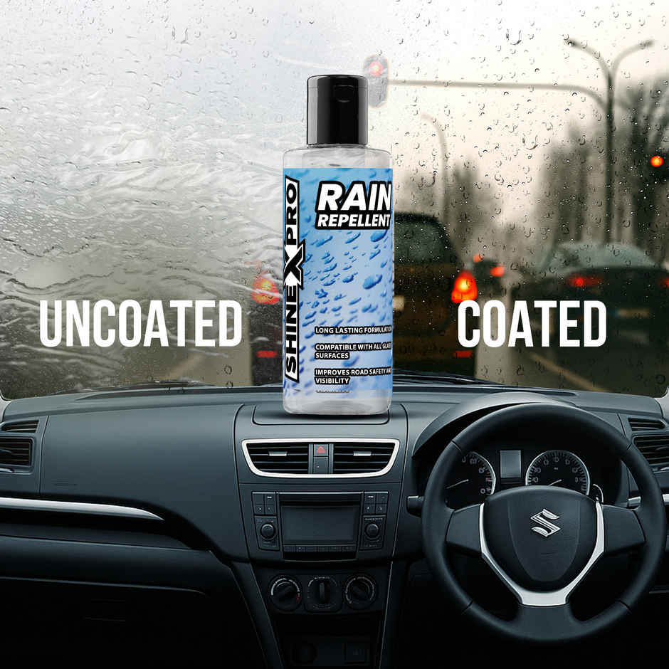ShineXPro Rain Repellent For Car Windshield | Long Lasting Hydrophobic | Safe For All Glass