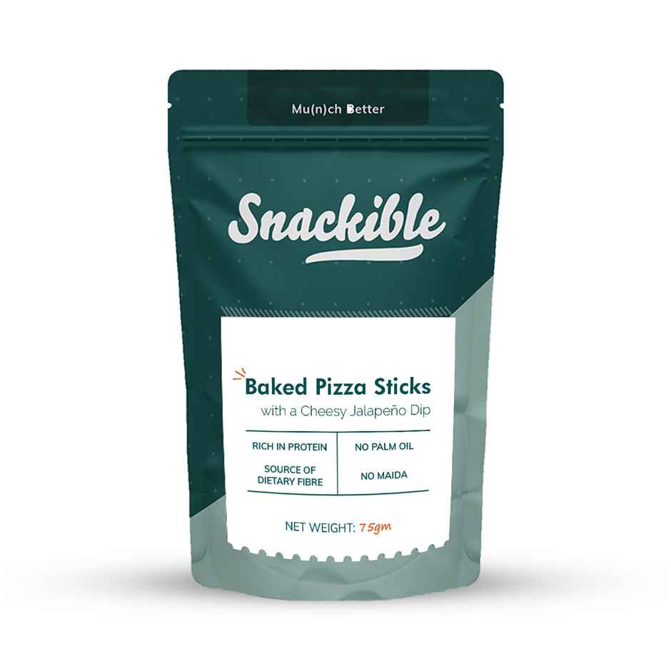 Snackible Baked Pizza Sticks with a Cheesy Jalapeno Dip | No Maida Combo