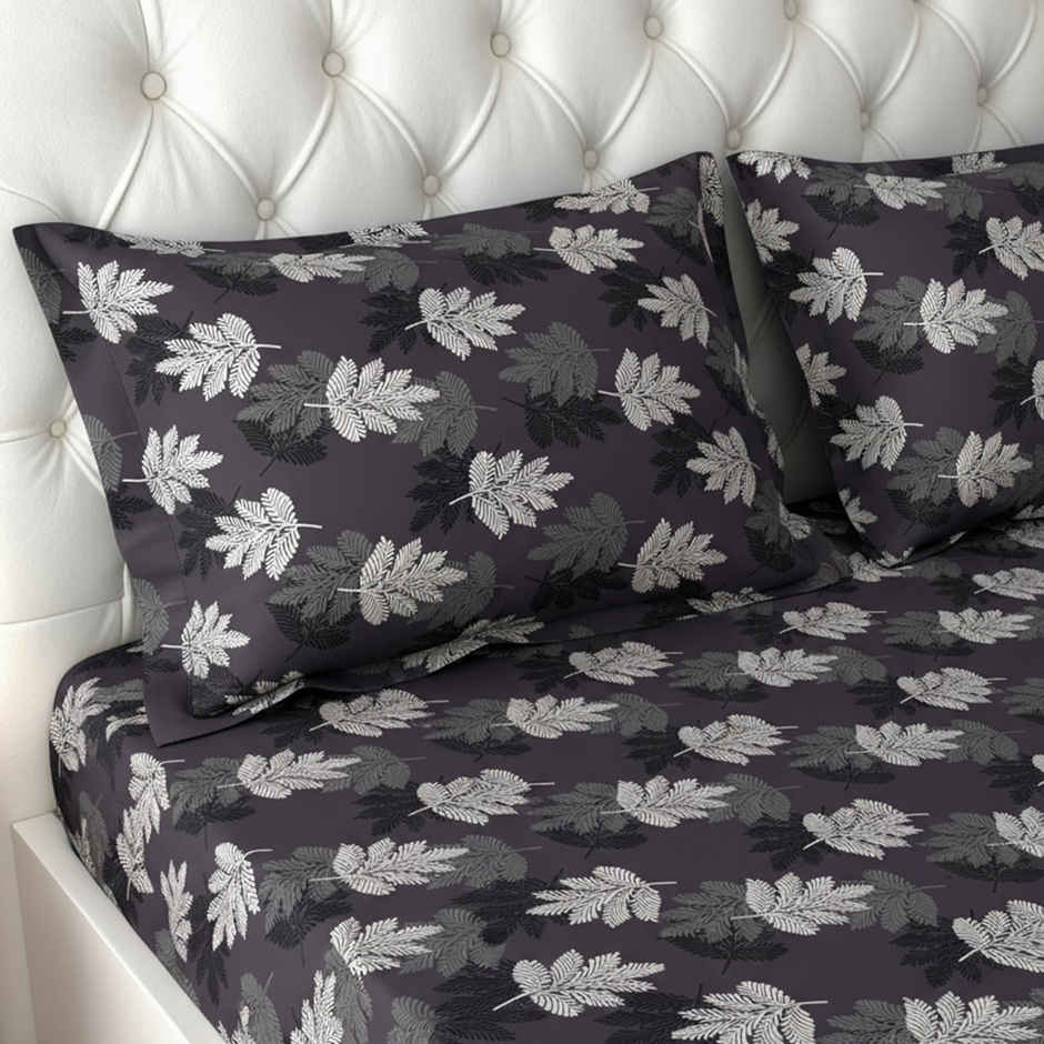 Raymond Home 120 GSM Hazel Floral Double Bedsheet with 2 Pillow Covers Beige & Pink