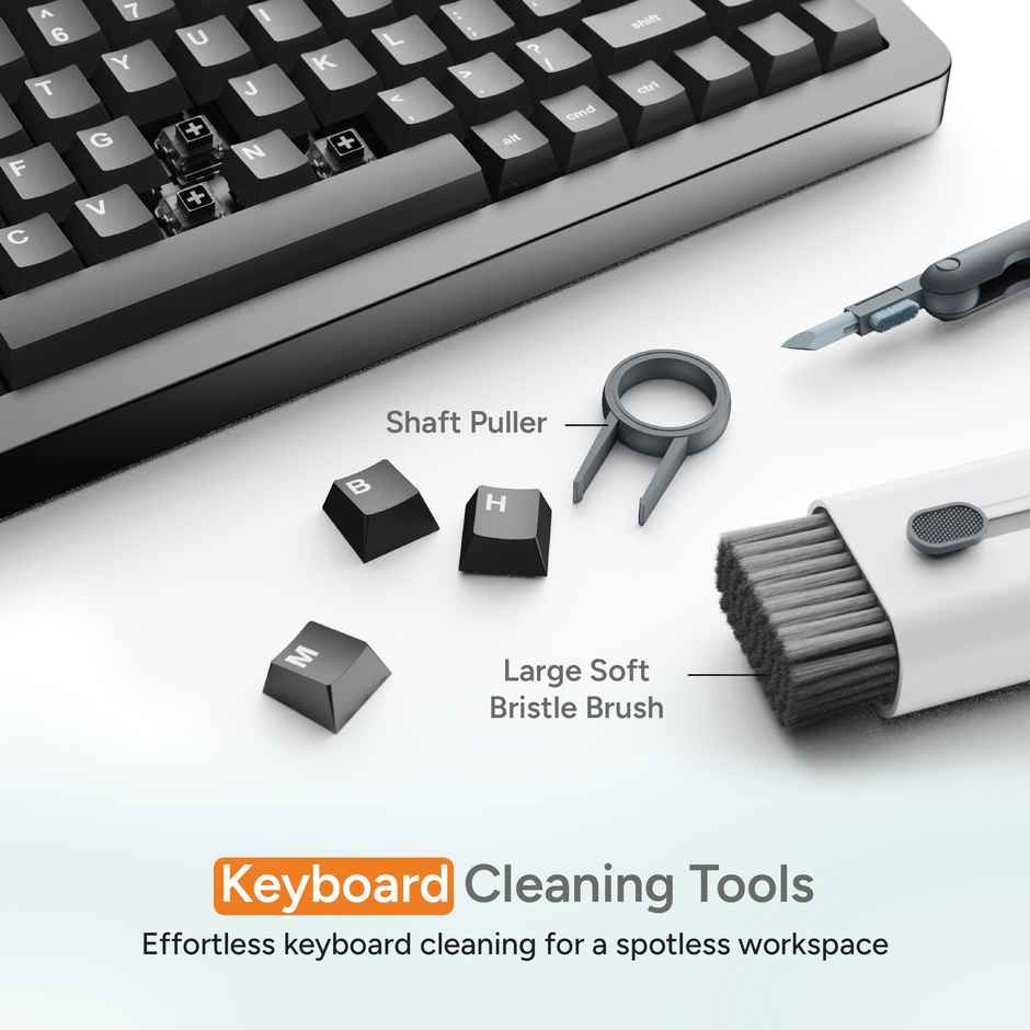 Ambrane 7-in-1 Cleaning Kit | All-in-One Keyboard Cleaning Kit with Brush & Cleaner ACK-02 | White