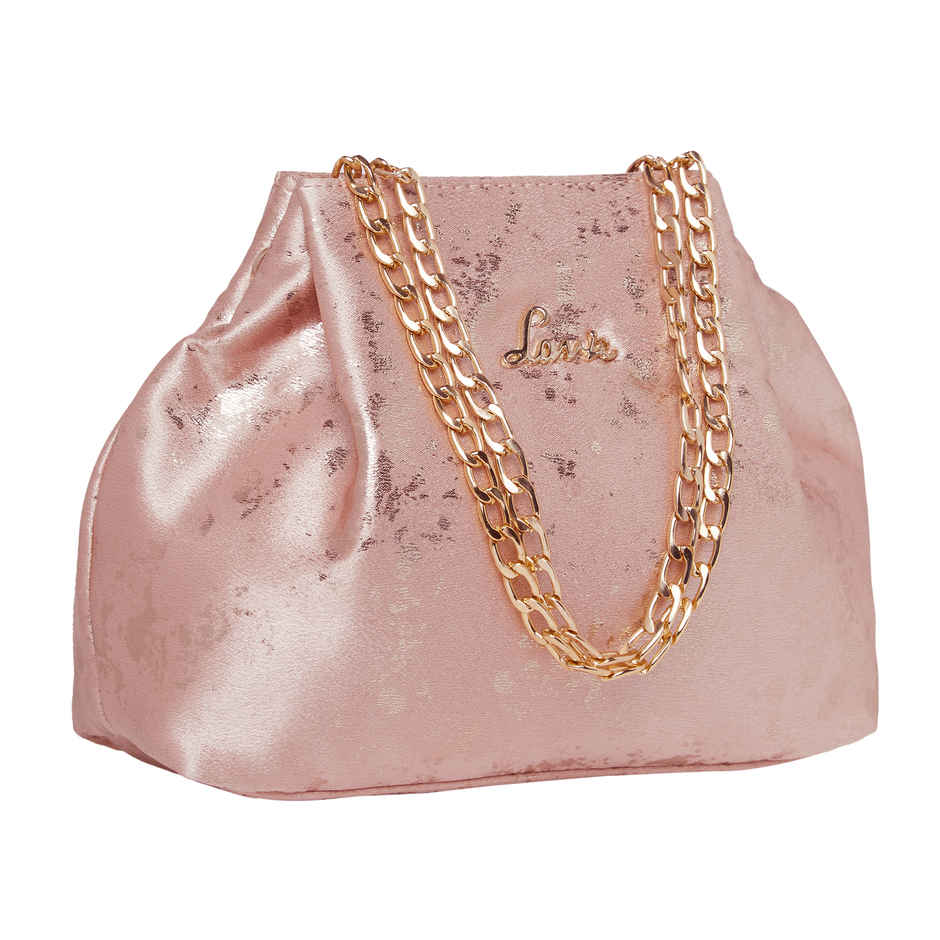 Lavie Women's Shaya Structured Potli Bags | Pouches for Festive Seasons & Wedding | Pink
