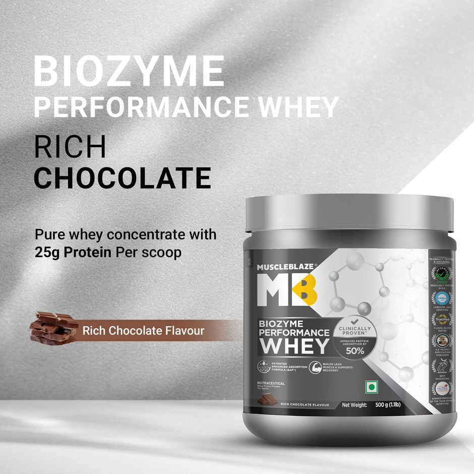 Muscleblaze Biozyme Performance Whey Protein Powder, (Rich Chocolate)