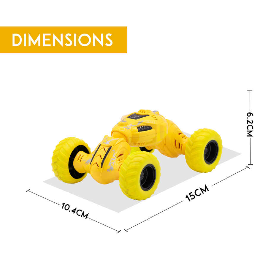 SEEDO No Battery Mechanical and Friction Power Pull Back Twisting Stunt | Yellow