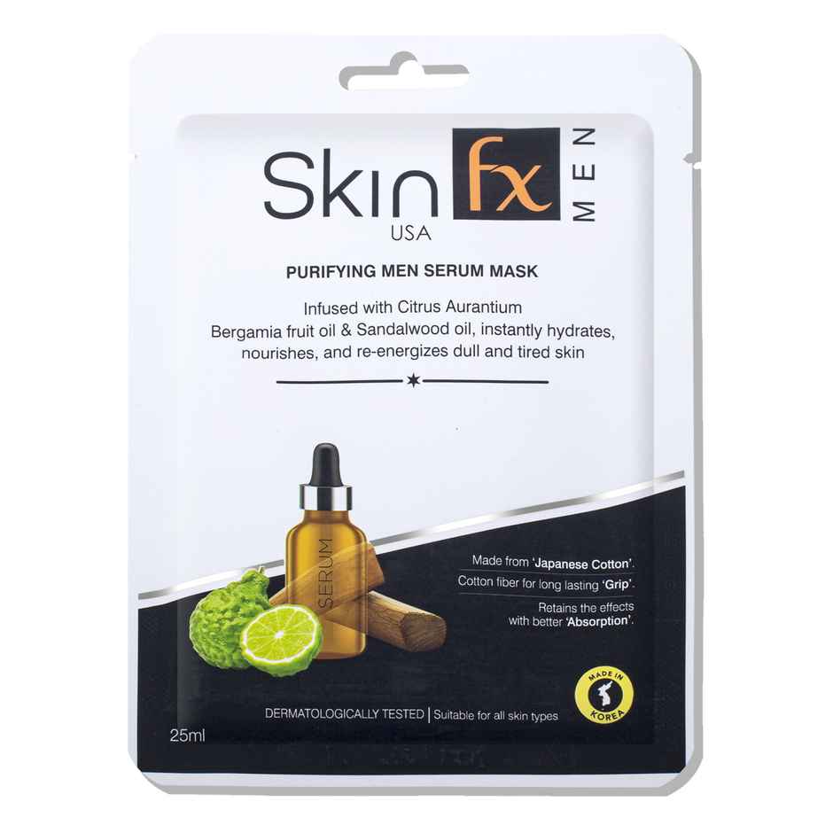 Skin Fx Purifying Men Sheet Mask, Face Mask for Instant Hydration