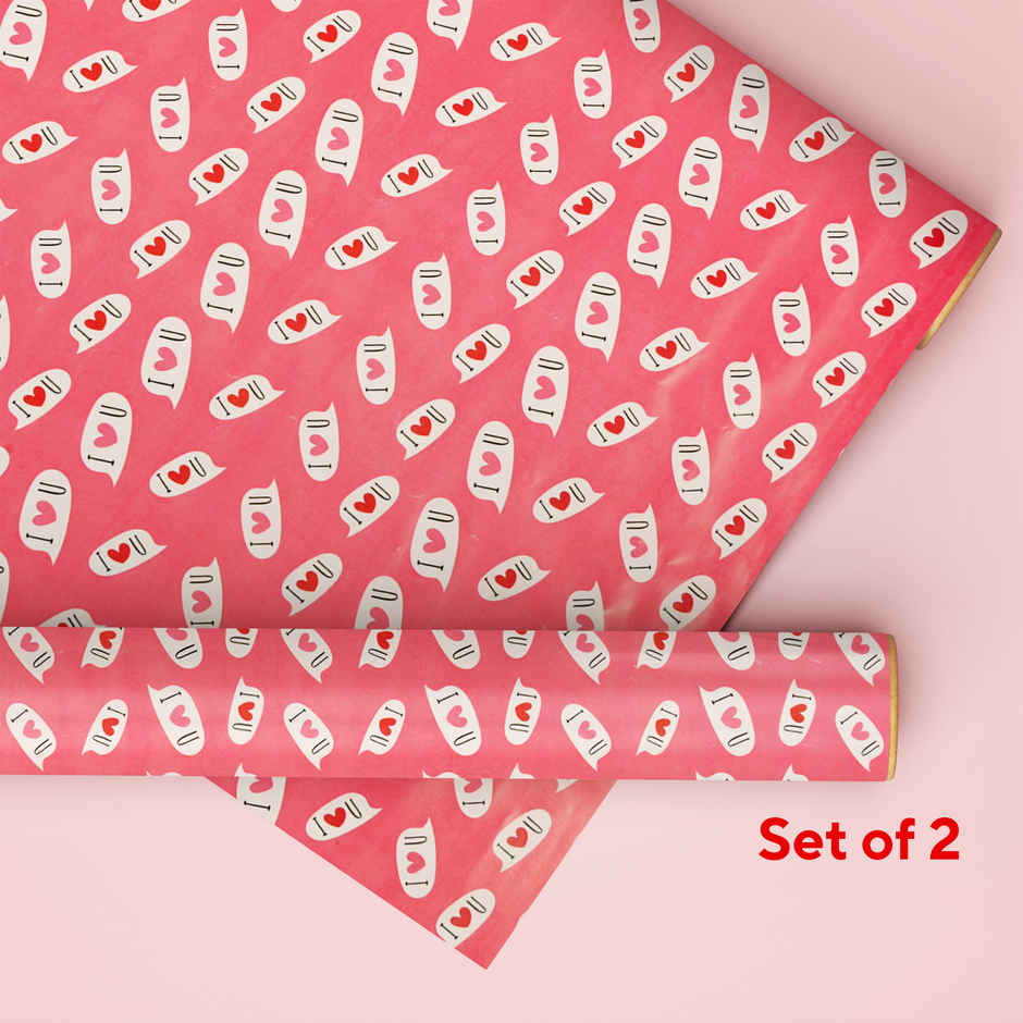 I Love You Gift Wrapping Paper | Pack of 2 | Mad Over Prints