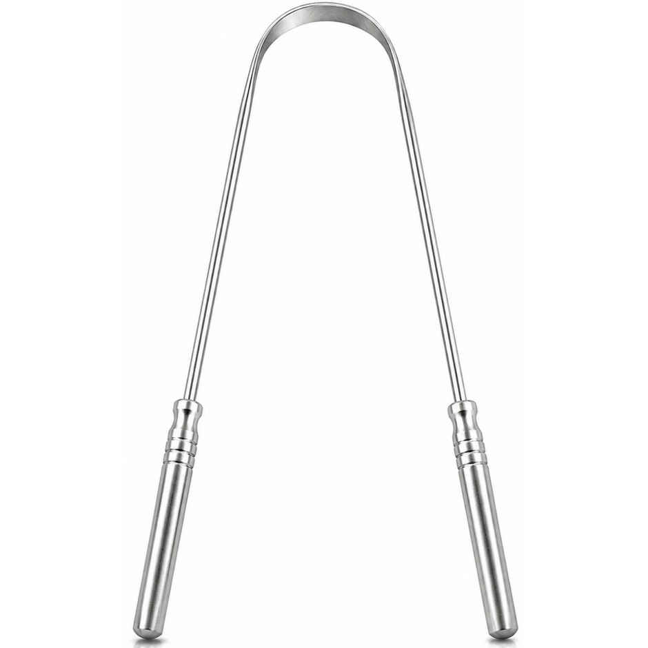 Midazzle Metal Stainless Steel Tongue Cleaner with Handle | MIOT7502