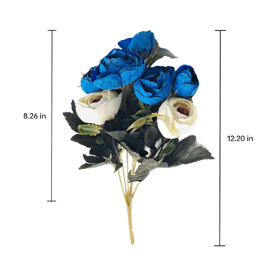 10club Artificial Peonies | Blue And White Flowers With Leaves