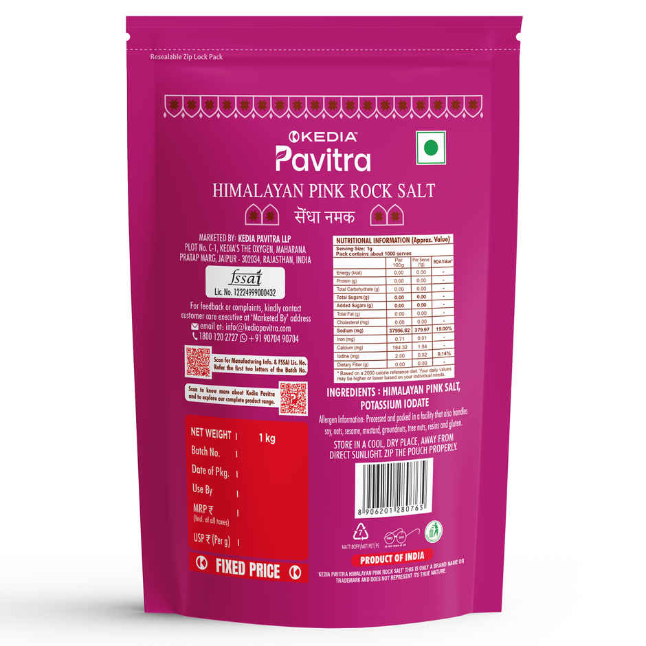 Kedia Pavitra Himalayan Rock Pink Salt | Sendha Namak