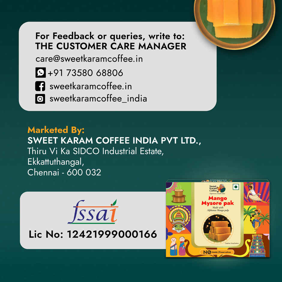 Sweet Karam Coffee Mango Mysore Pak by Sweet Karam Coffee - No Preservatives