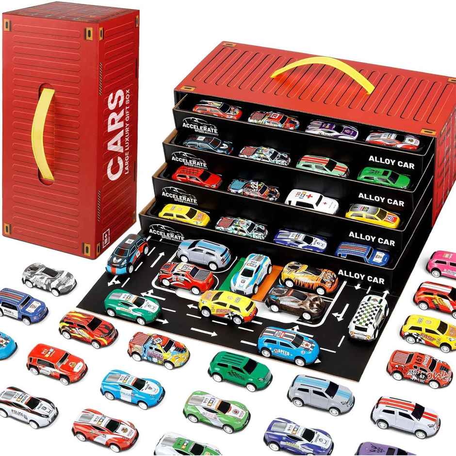 Kidology 48PCS Die-Cast Pull Back Cars Set