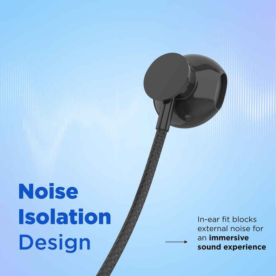 Aroma HF507 - 3.5mm Jack Clear Hi-Fi Sound With Volume Control Wired Earphone | Black