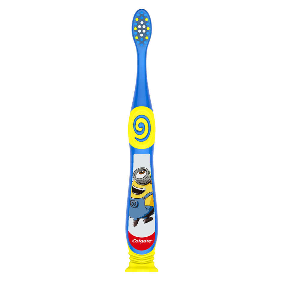 Colgate Kids (2+ years) Minion Toothbrush, Extra Soft with Tongue Cleaner