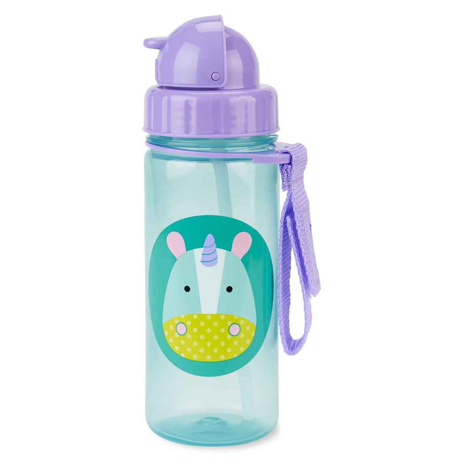 Skip Hop Zoo Kids Bottle, Flip-Top Straw, Leak-Proof, Toddler Sipper Cup, For Babies 12 M+, 385 ml