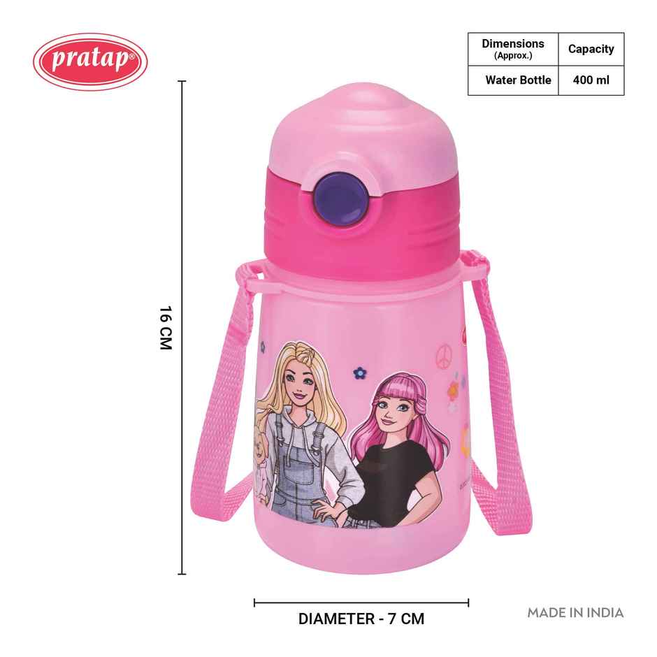 Barbie Bambi 400 ml Kids Water Bottle BPA Free with Sipper | PRATAP