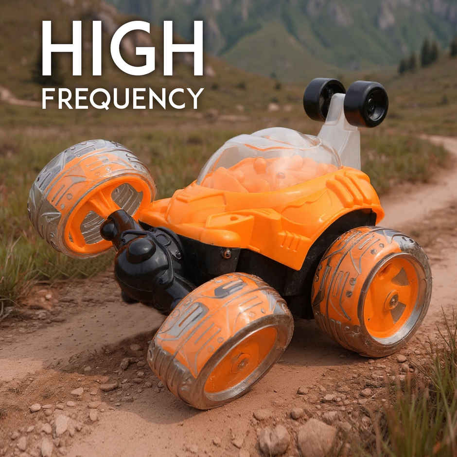 SEEDO Remote Control Car 1:18 , 27 MHz, Type-C Rechargeable, Fast Speed Big Stunt Car | Orange