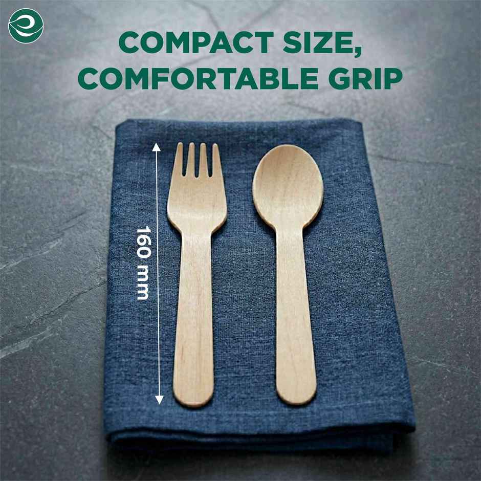Eco Soul 160mm | 50 Count | Disposable Spoon and Fork