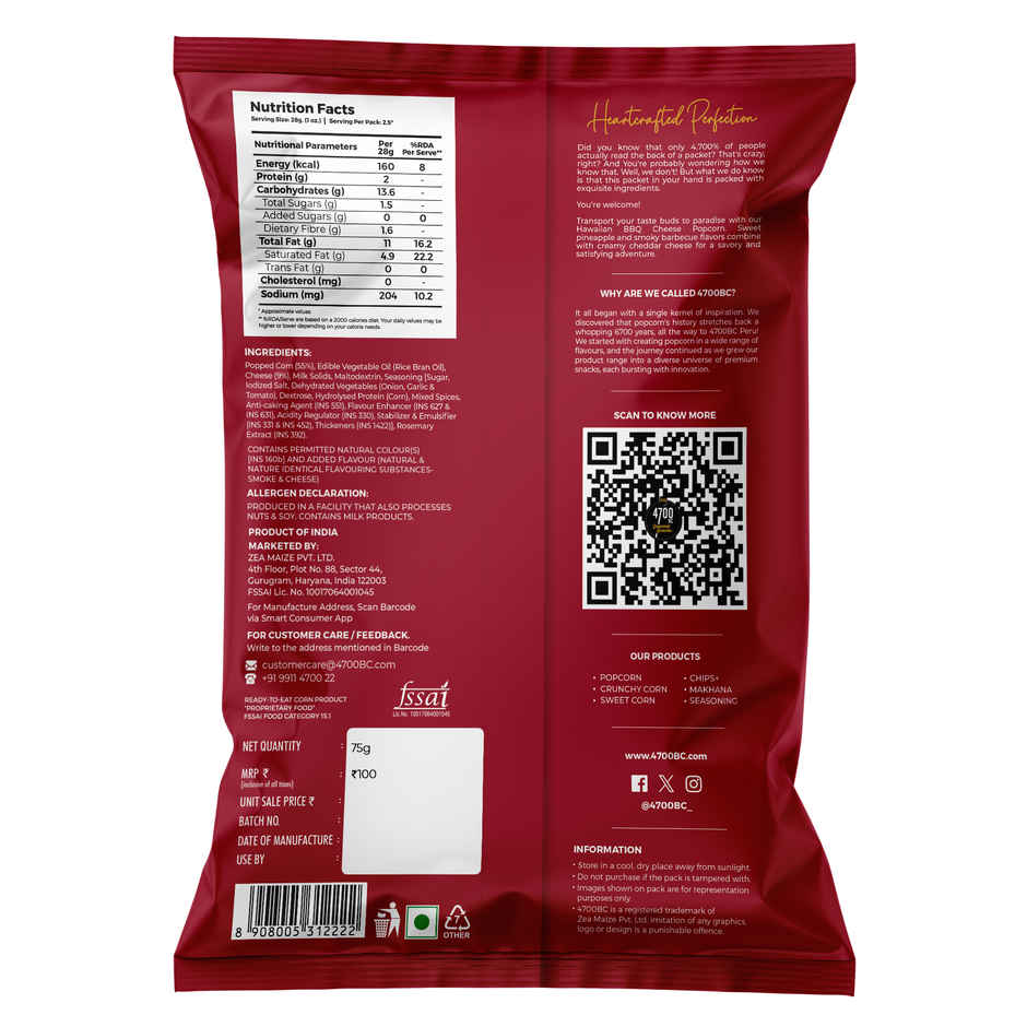 4700BC Hawaiian BBQ Cheese popcorn
