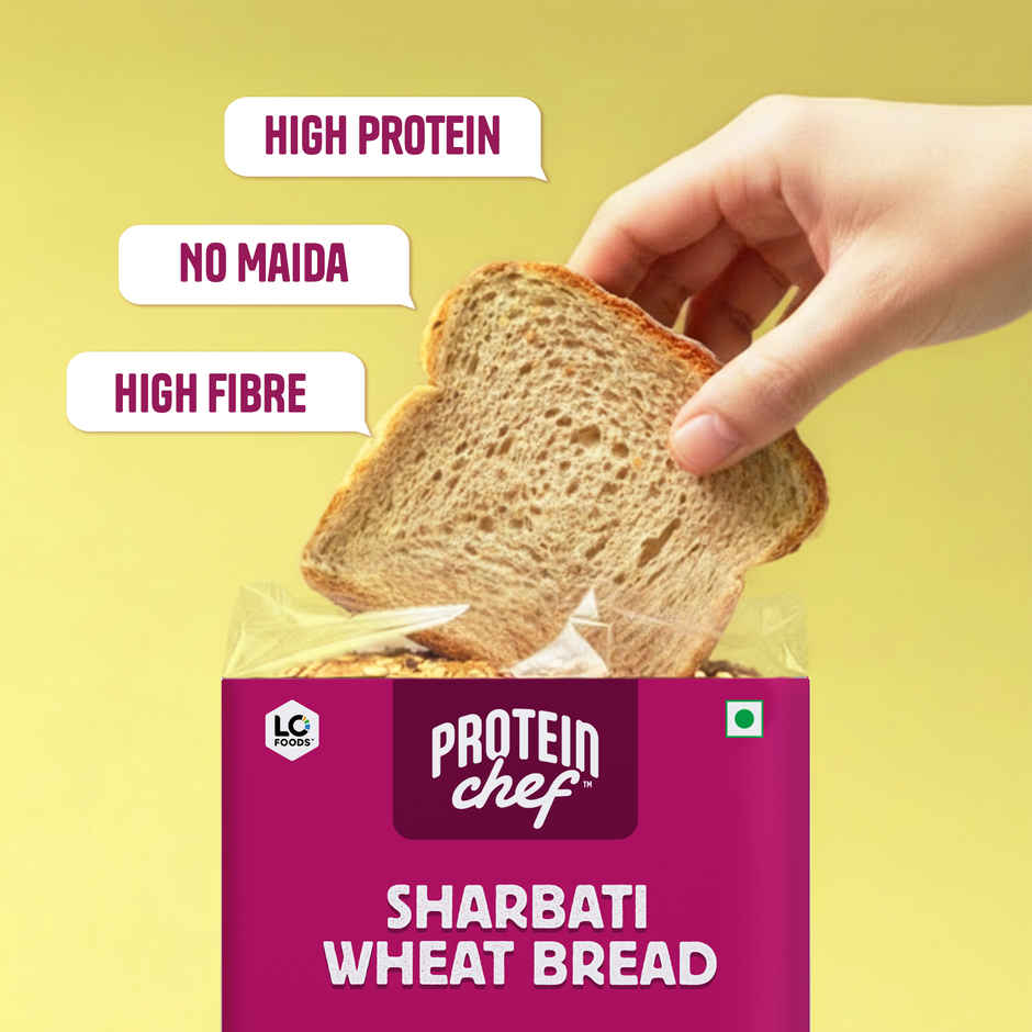 Protein Chef 32g Protein Sharbati Wheat Bread (No Maida)